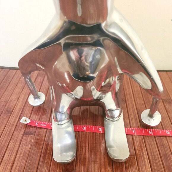 MCM 1960's Aluminum Penguin on Skis Statue - Picture 8 of 8